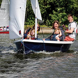 a family sailing in the midlands