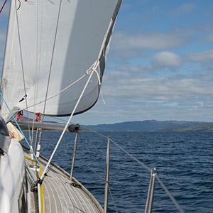 close up of a yacht on the Scottish sea