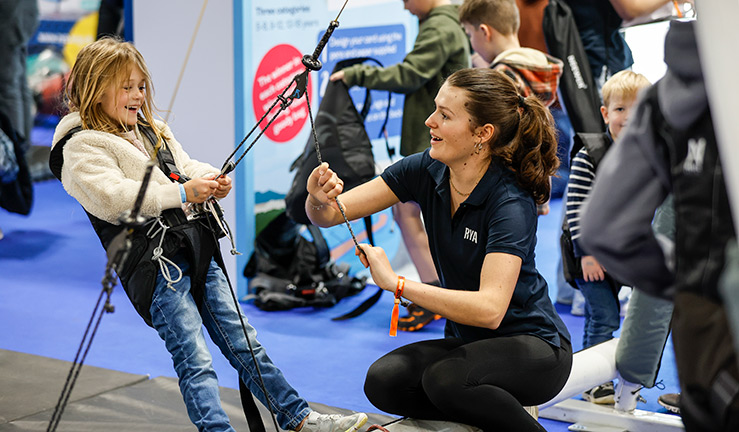 Trapeze rig at the RYA Dinghy & Watersports Show