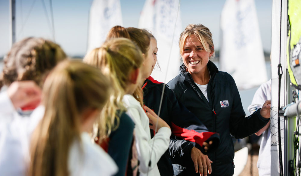 Amy teaching children about sailing